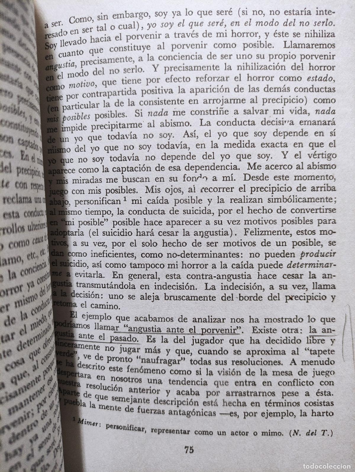 Libros: EL SER Y LA NADA - JEAN PAUL SARTRE - Foto 3