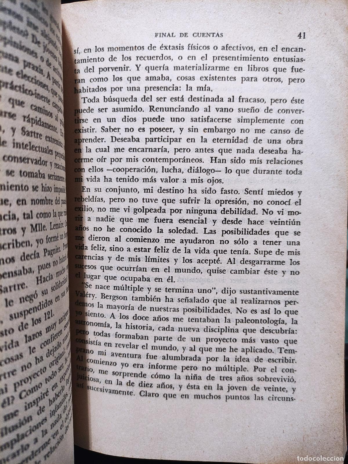 Libros: FINAL DE CUENTAS - SIMONE DE BEAUVOIR - Foto 3