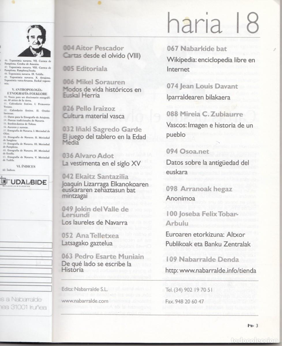 Libros: HARIA N&ordm; 18 PAIS VASCO. VER INDICE. ADK - Foto 2