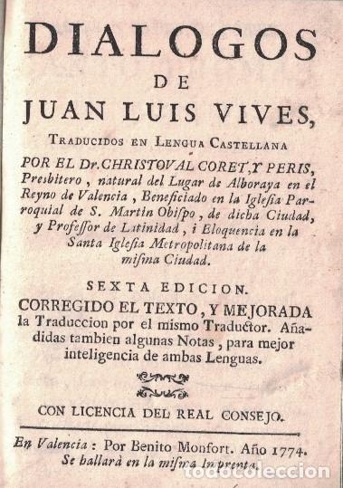 Libros: DIALOGOS. - Vives. Juan Luis, - Foto 1