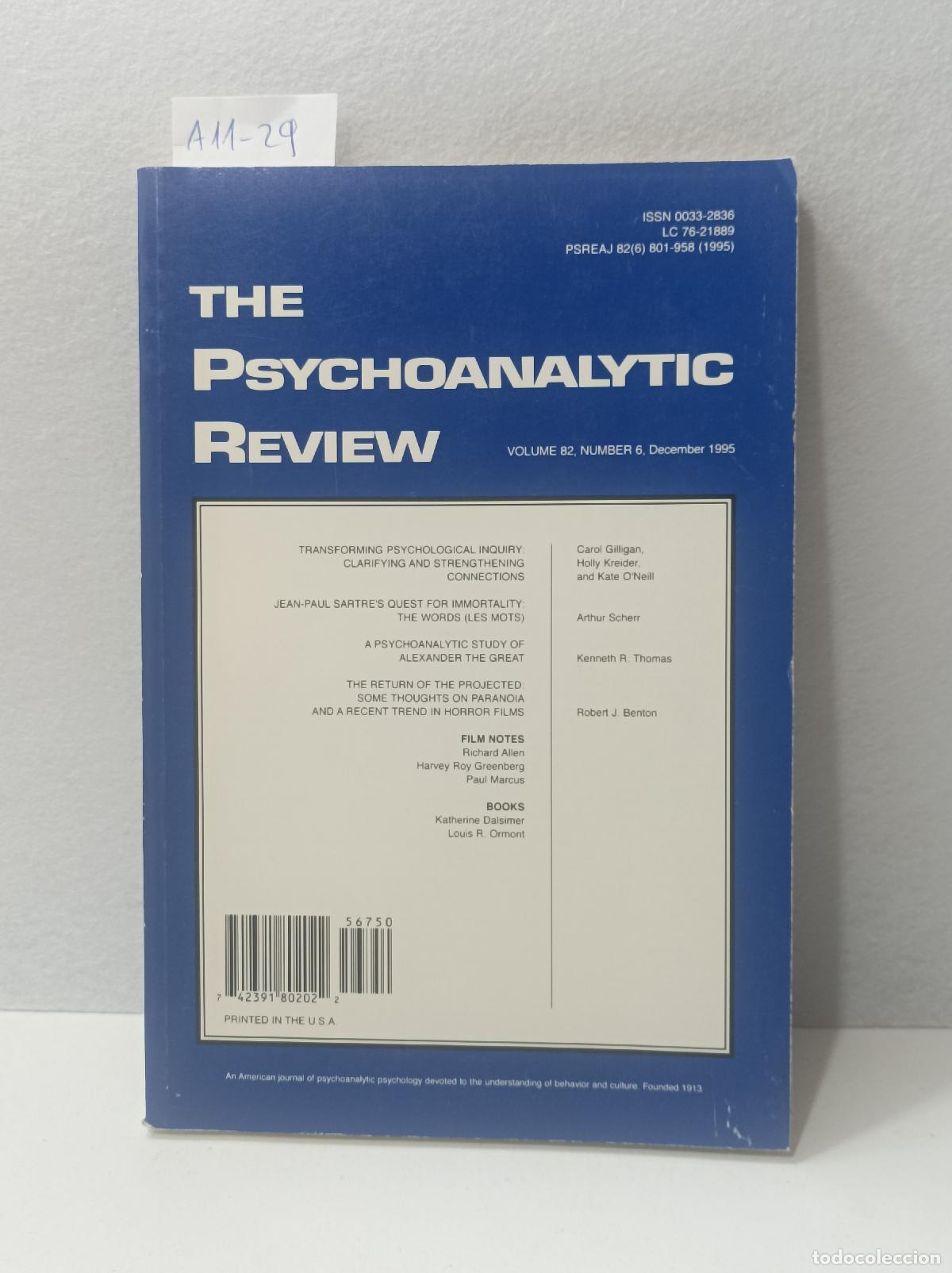 Libros: V.V. A.A.: - The Psychoanalytic Review, volume 82, number 6. - Foto 1