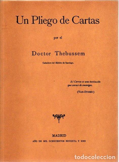 Libros: Un pliego de cartas - Thebussem, Doctor - Foto 1