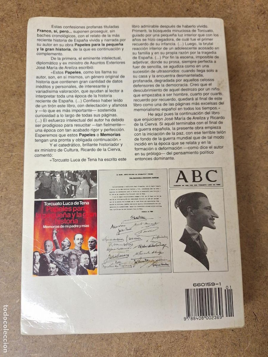 Libros: Franco, s&iacute;, pero&hellip; - Torcuato Luca de Tena - Foto 2