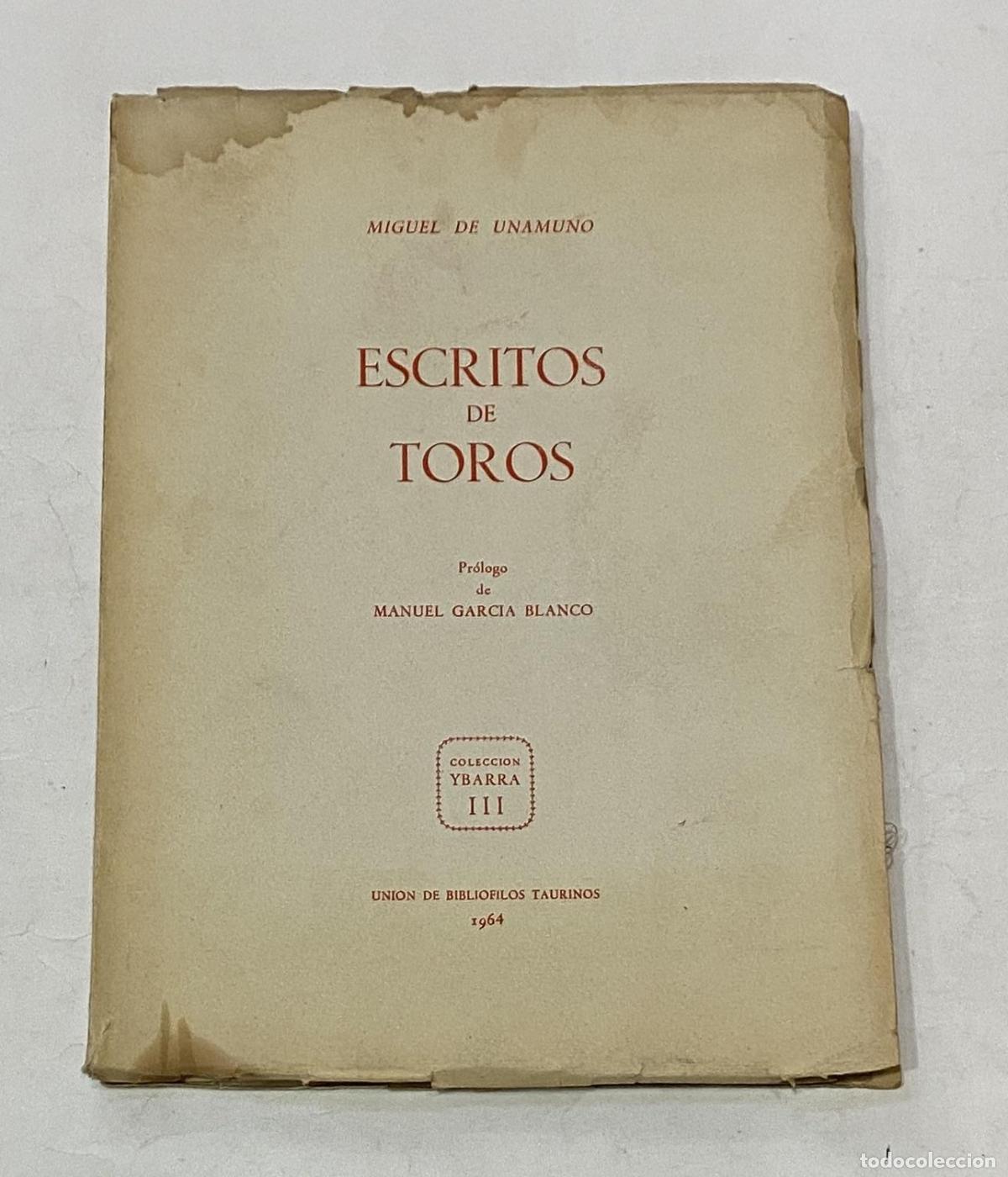 Libros: UNAMUNO, Miguel de. - Escritos de toros. - Foto 1
