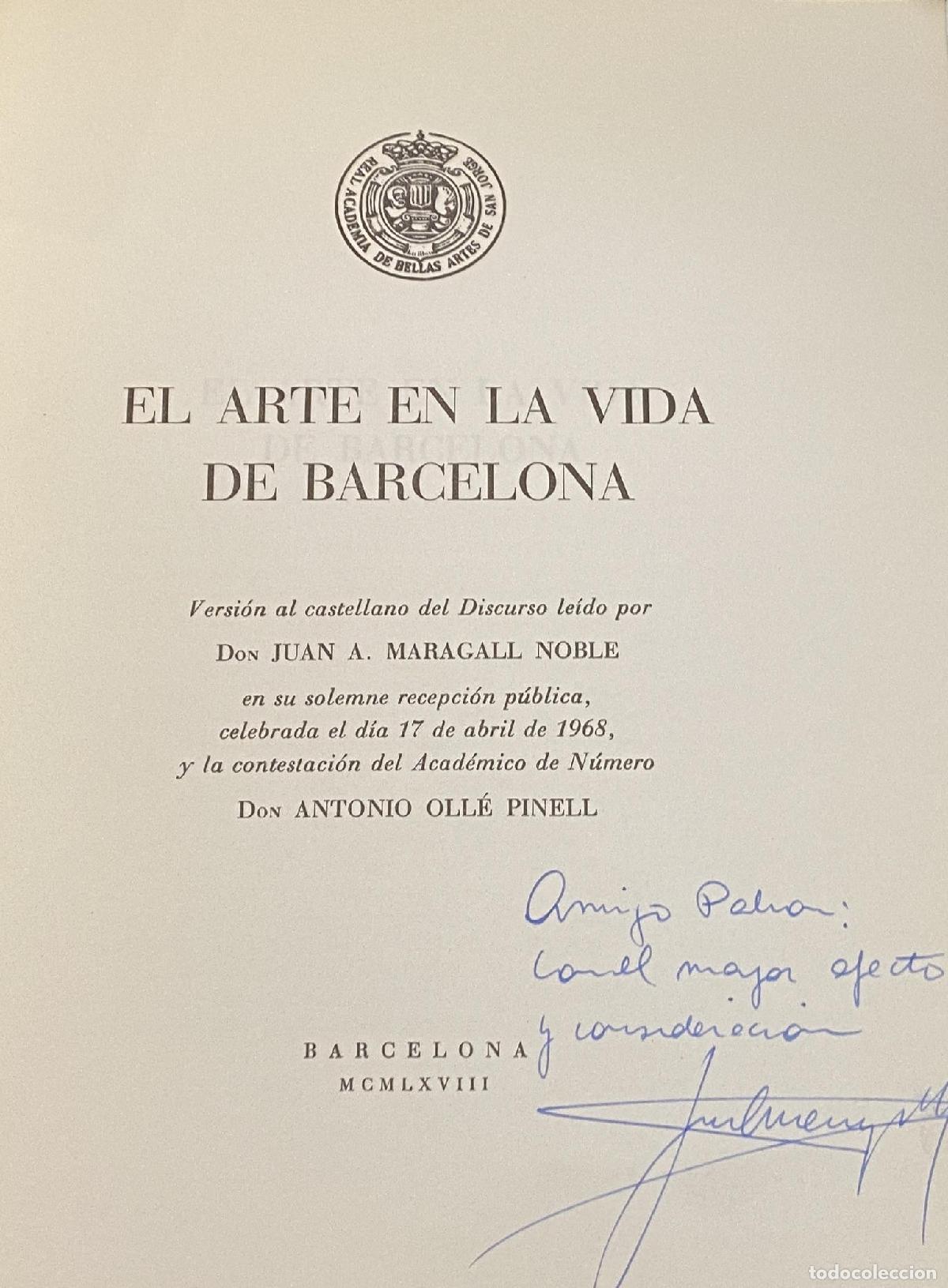 Libros: MARAGALL, Joan. - El arte en la vida de Barcelona. - Foto 1