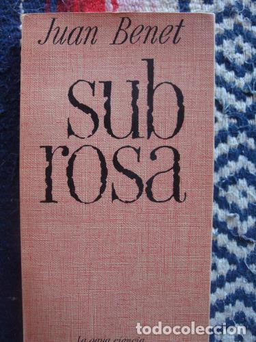 Libros: BENET, JUAN - Sub Rosa - Foto 1