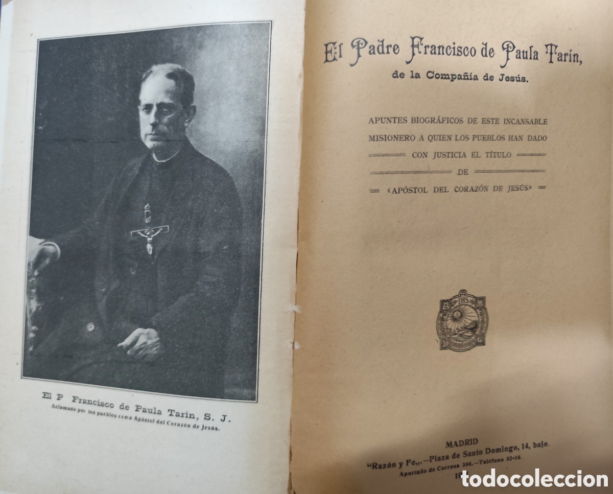 Libros: EL PADRE FRANCISCO DE PAULA TARIN,DE LA COMPA&Ntilde;&Iacute;A DE JESUS - RISCO, Alberto - Foto 1