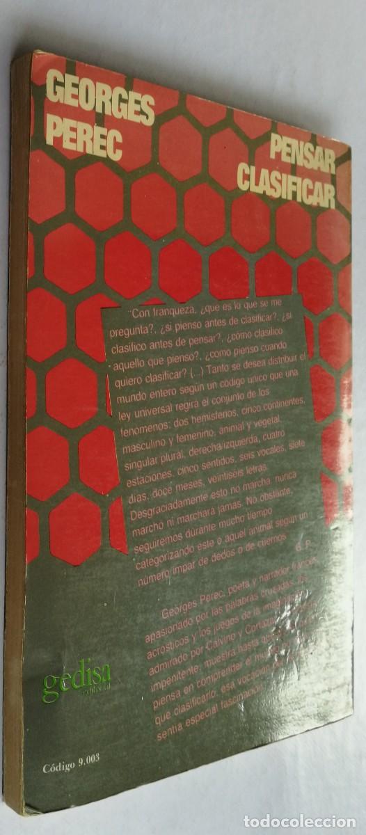 Libros: PENSAR CLASIFICAR, GEORGES PEREC, GEDISA - Foto 5