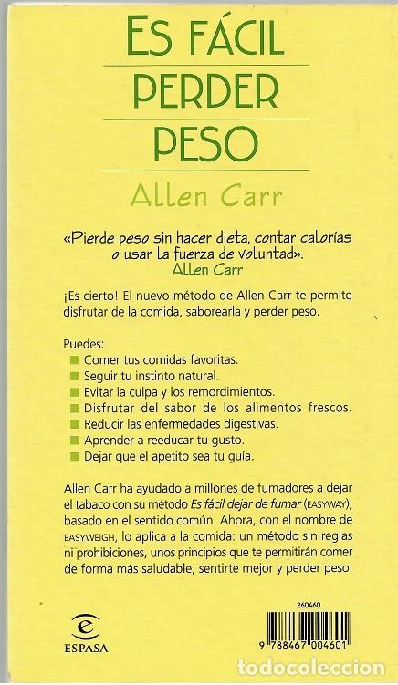 Libros: Es f&aacute;cil perder peso - Allen Carr / Espasa Pr&aacute;ctico - Foto 2