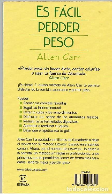 Libros: Es f&aacute;cil perder peso - Allen Carr / Espasa Pr&aacute;ctico - Foto 2