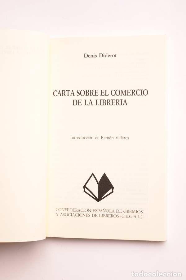 Libros: Carta sobre el comercio de la librer&iacute;a - DIDERTO, Denis - Foto 2