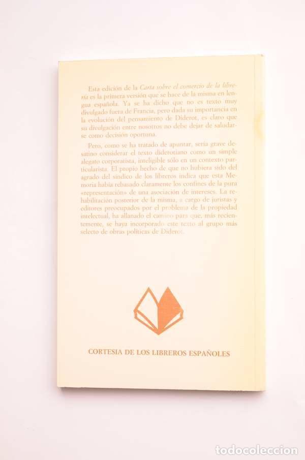 Libros: Carta sobre el comercio de la librer&iacute;a - DIDERTO, Denis - Foto 3