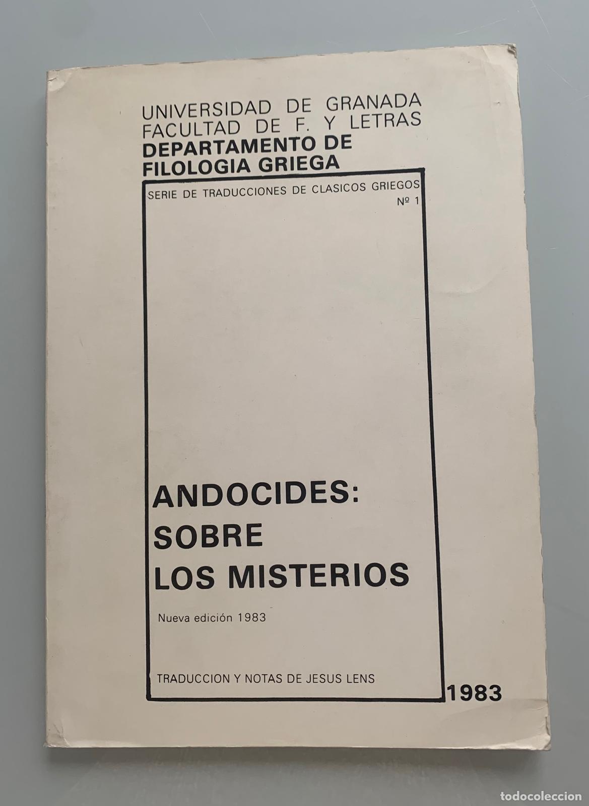 Libros: ANDOCIDES: SOBRE LOS MISTERIOS - Jes&uacute;s Lens - Foto 1