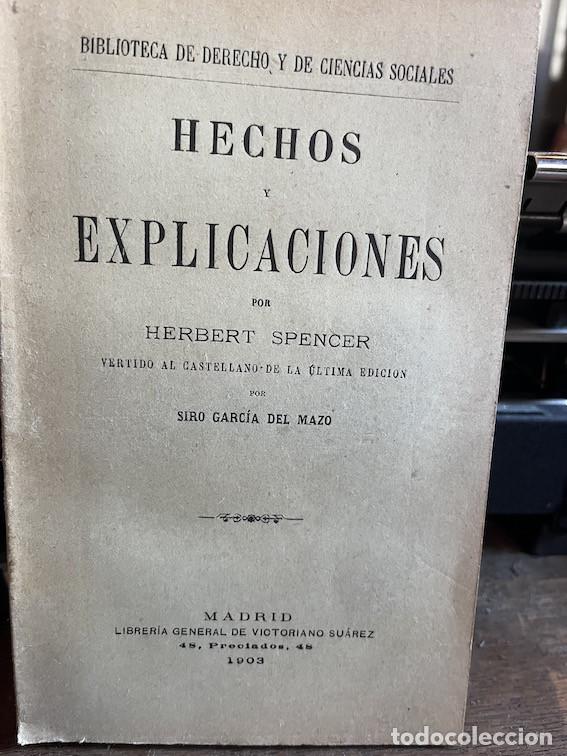 Libros: HECHOS Y EXPLICACIONES - Herbert Spencer - Foto 1