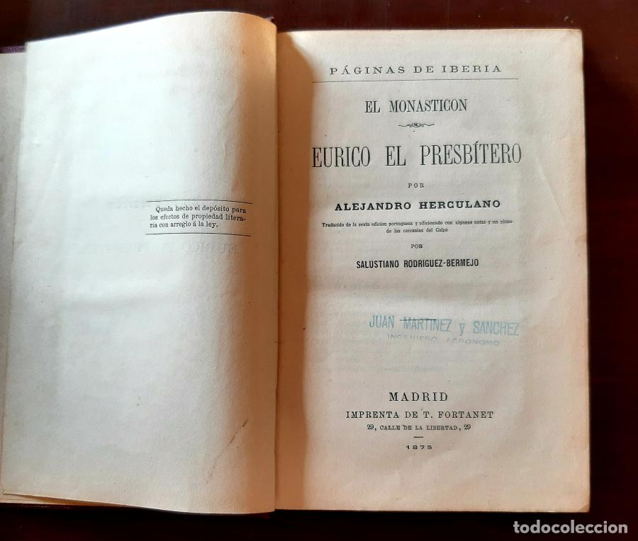 Libros: EL MONASTIC&Oacute;N EURICO EL PRESB&Iacute;TERO - Alejandro Herculano - Foto 1