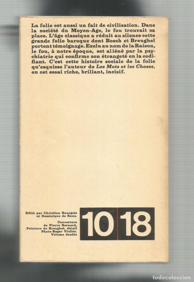 Libros: Histoire de la folie a lage classique. - FOUCAULT, Michel: - Foto 2