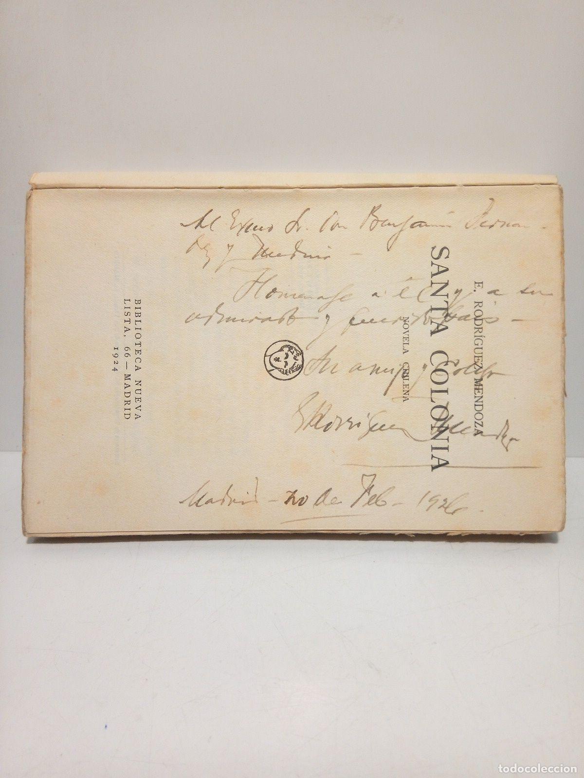 Libros: RODRIGUEZ MENDOZA, E. - Santa Colonia. (Novela chilena) - Foto 2