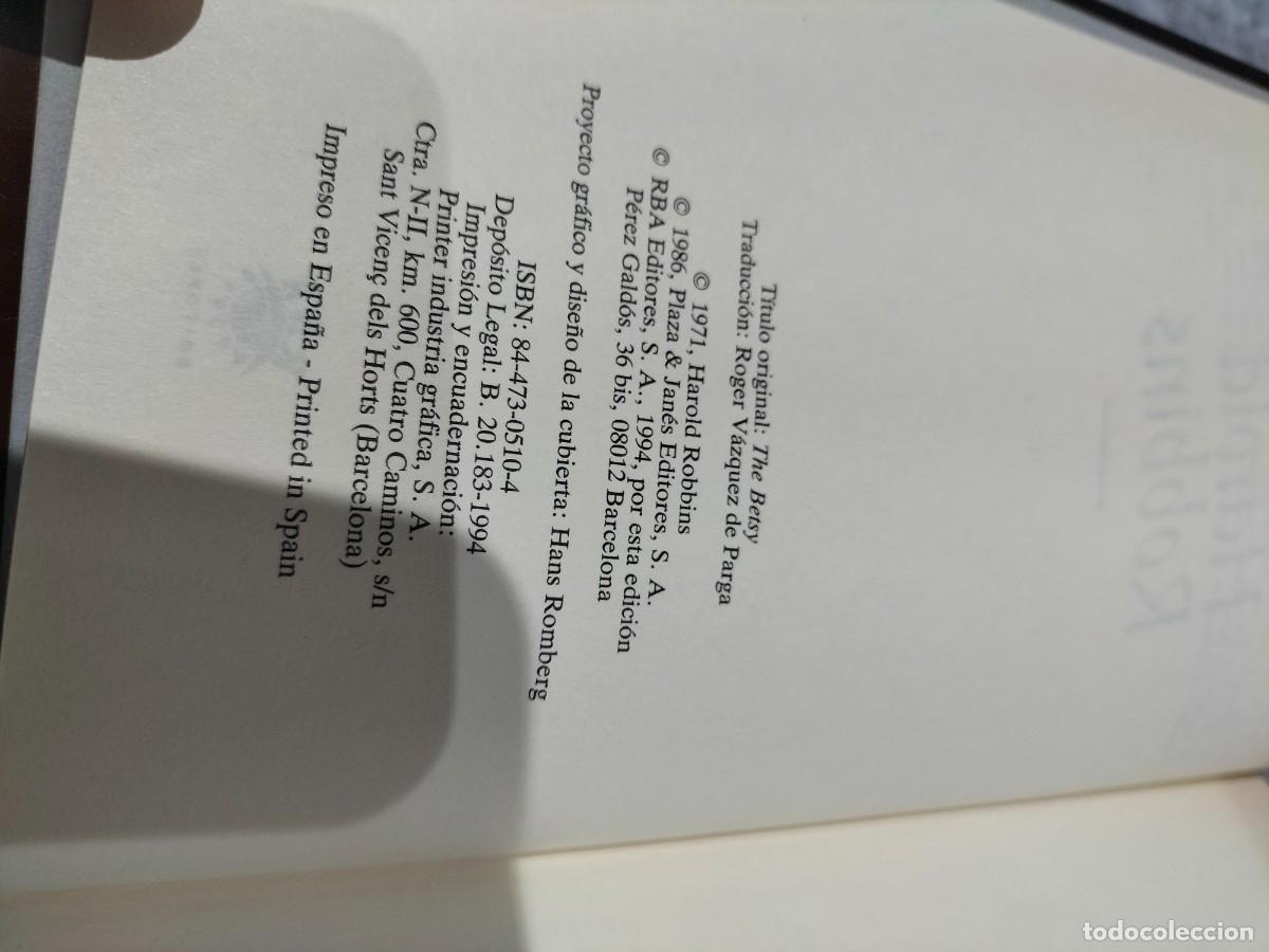 Libros: LIBRO - BETSY - HAROLD ROBBINS - A&Ntilde;O 1992 - RBA EDITORES - Foto 3