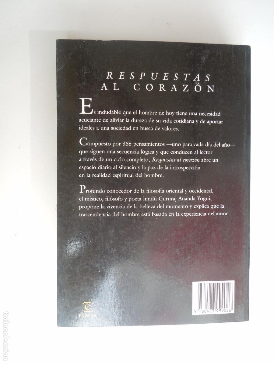 Libros: RESPUESTAS AL CORAZON -GURURAJ Ananda Yogui - ESPASA ESPIRITU 1996 - Foto 5