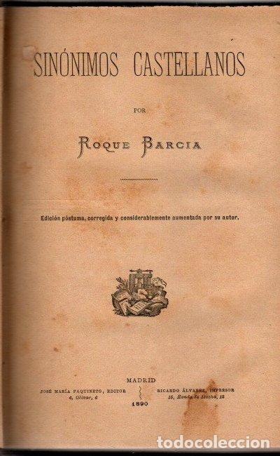 Libros: Sin&oacute;nimos castellanos - Barcia, Roque - Foto 1