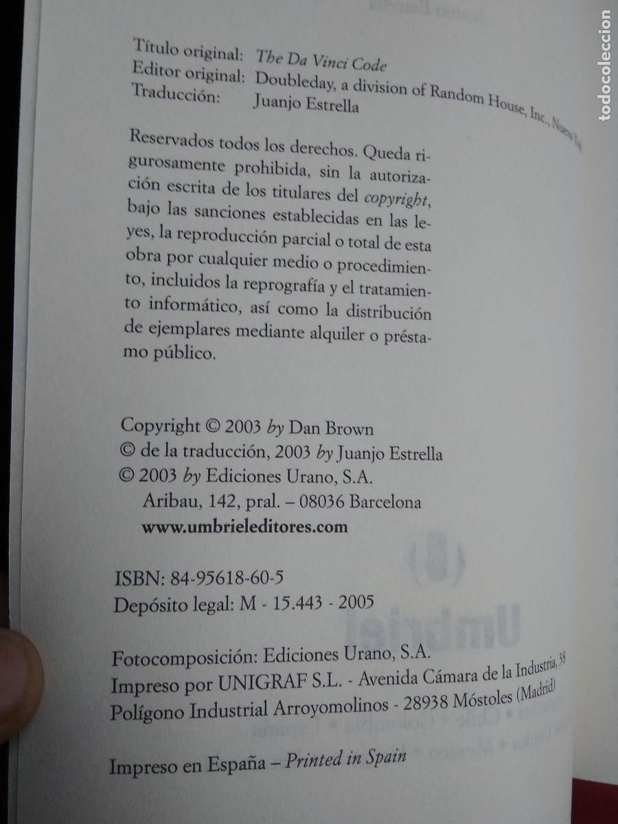 Libros: El C&oacute;digo Da Vinci Dan Brown L.22975-522 - Foto 2