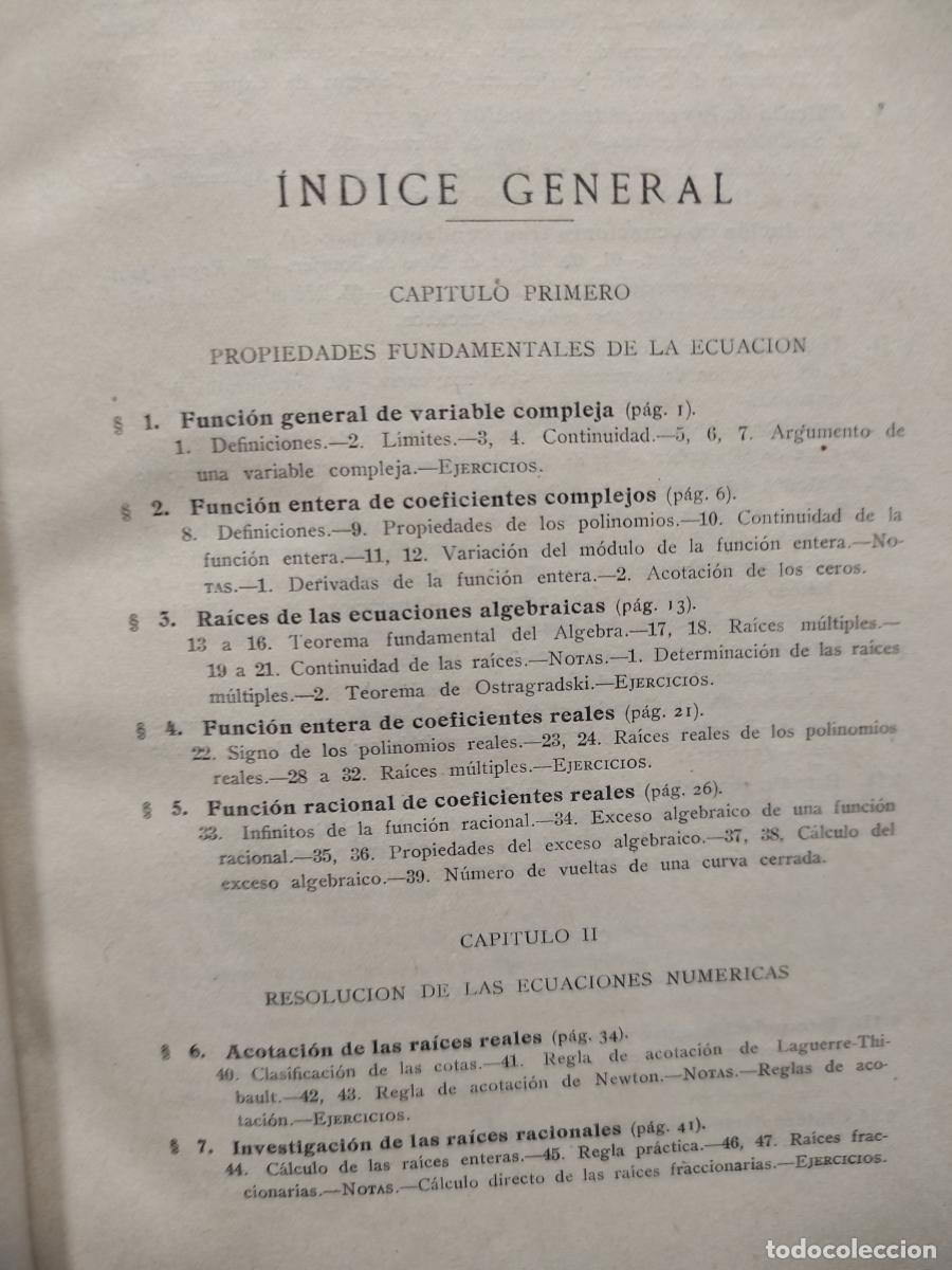 Libros: LECCIONES DE &Aacute;LGEBRA - J. Rey Pastor - Foto 3