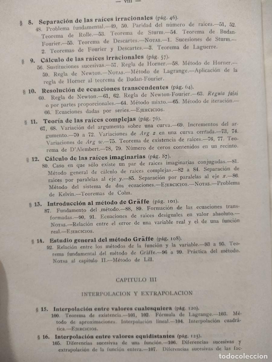 Libros: LECCIONES DE &Aacute;LGEBRA - J. Rey Pastor - Foto 4