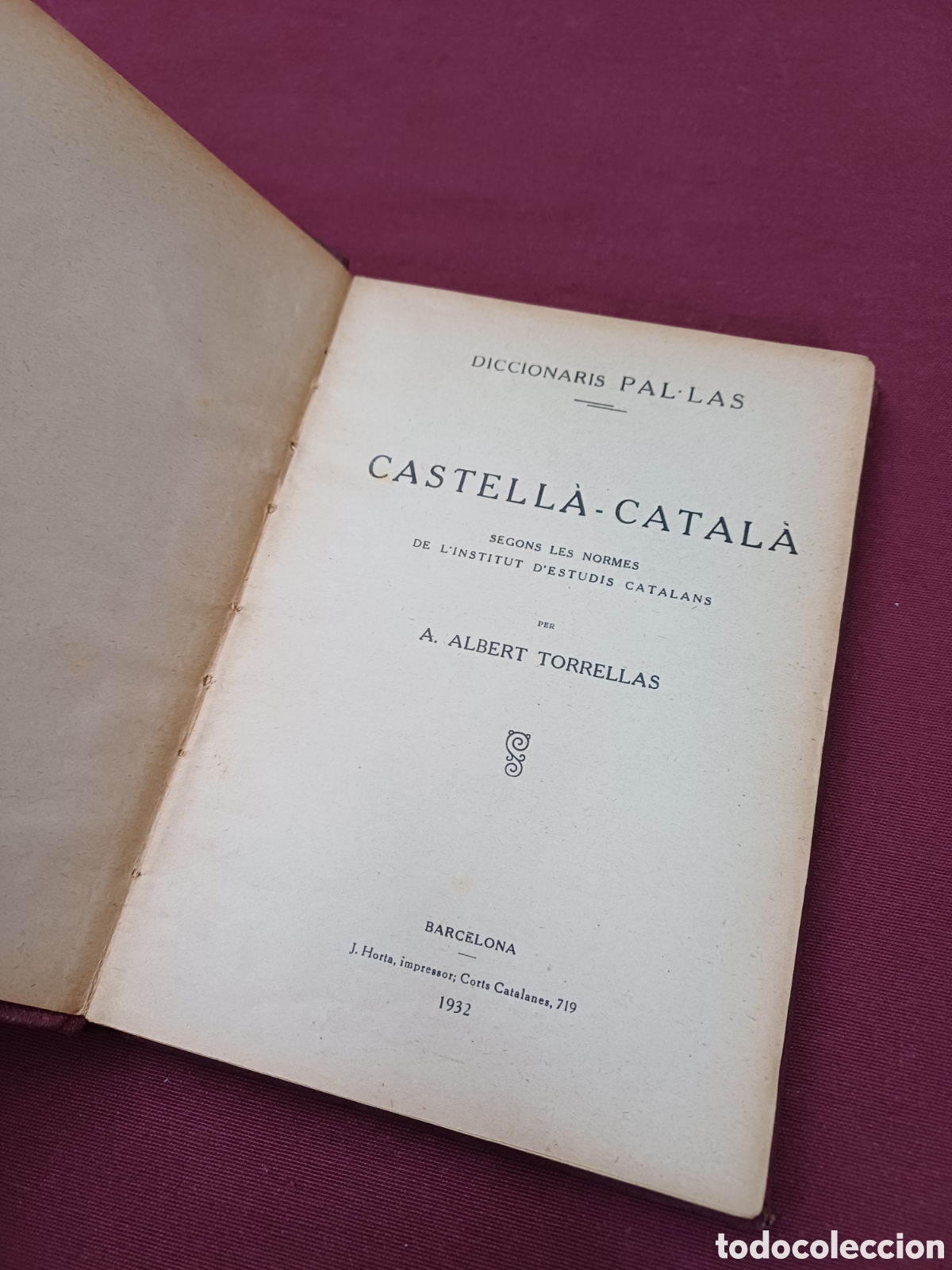 Libros: DICCIONARIO, DICCIONARI CASTELL&Agrave;- CATAL&Agrave;, 1932 - Foto 5