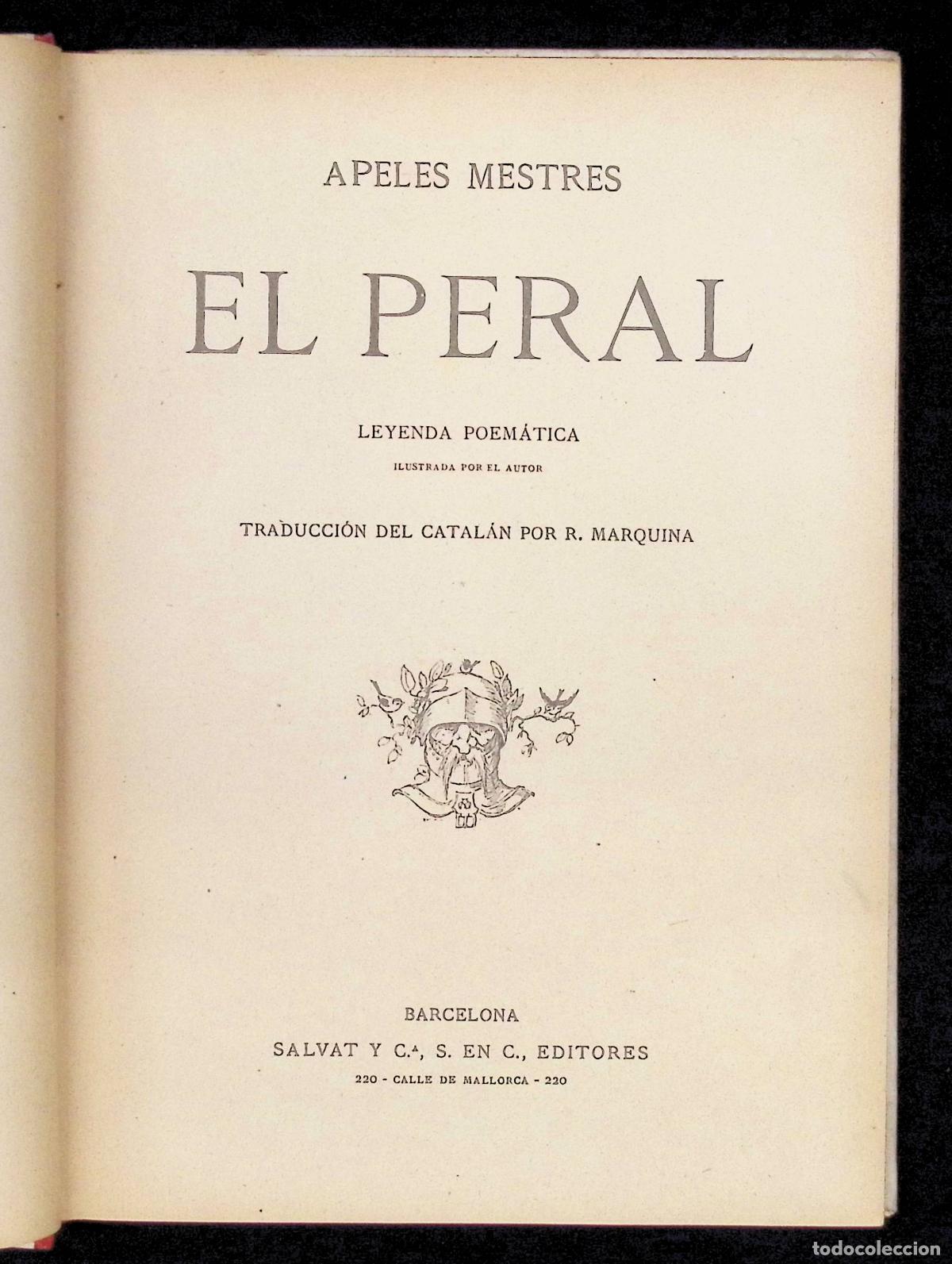Libros: EL PERAL. Leyenda poem&aacute;tica. - MESTRES, Apeles. - Foto 2