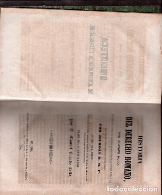 Libros: HISTORIA DEL DERECHO ROMANO. - HUGO, Gustavo. - Foto 1