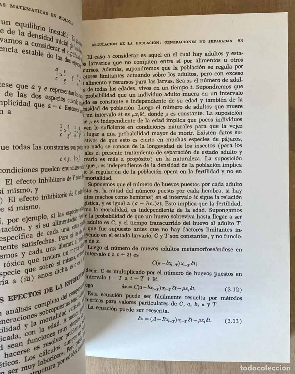 Libros: IDEAS MATEM&Aacute;TICAS EN BIOLOG&Iacute;A - J. MAYNARD SMITH - Foto 2