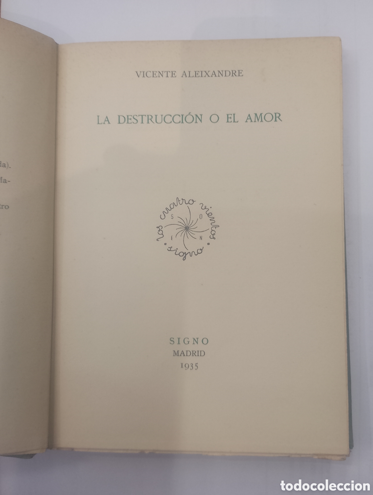 Libros: LA DESTRUCCI&Oacute;N O EL AMOR. - ALEIXANDRE, Vicente. - Foto 3