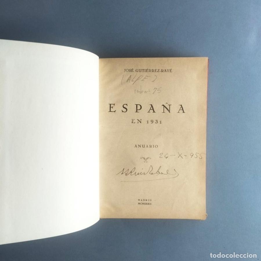 Libros: Espa&ntilde;a en 1931. Anuario. - Guti&eacute;rrez-Rav&eacute;, Jos&eacute;. - Foto 1