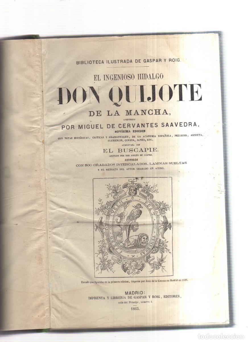 Libros: DON QUIJOTE DE LA MANCHA EL INGENIOSO HIDALGO AL DUQUE DE BAJAR - Foto 2