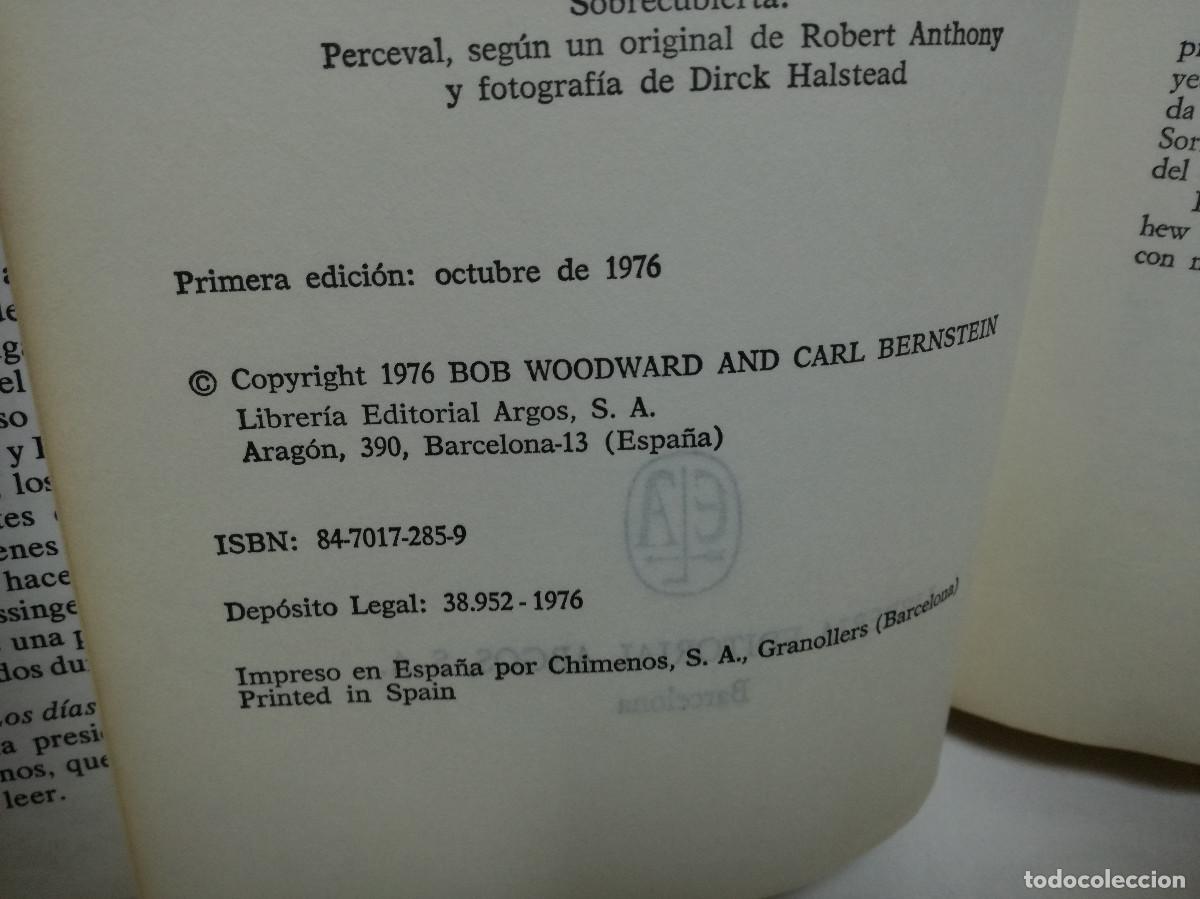 Libros: LIBRO - LOS DIAS FINALES - BOB WOODWARD CARL BERNSTEIN 1976 - Foto 3