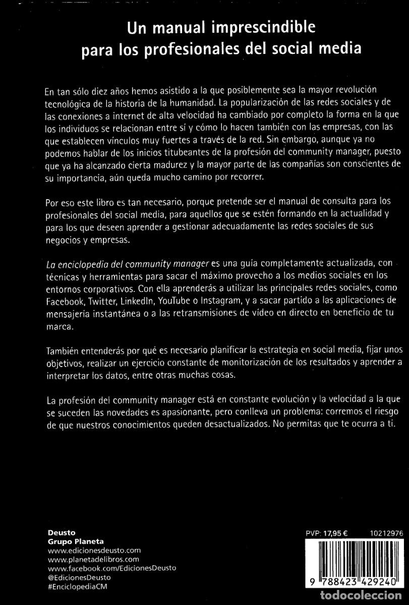 Libros: LA ENCICLOPEDIA DEL COMMUNITY MANAGER - MANUEL MORENO @TRECEBITS - EDICIONES DEUSTO, 2018. - Foto 6