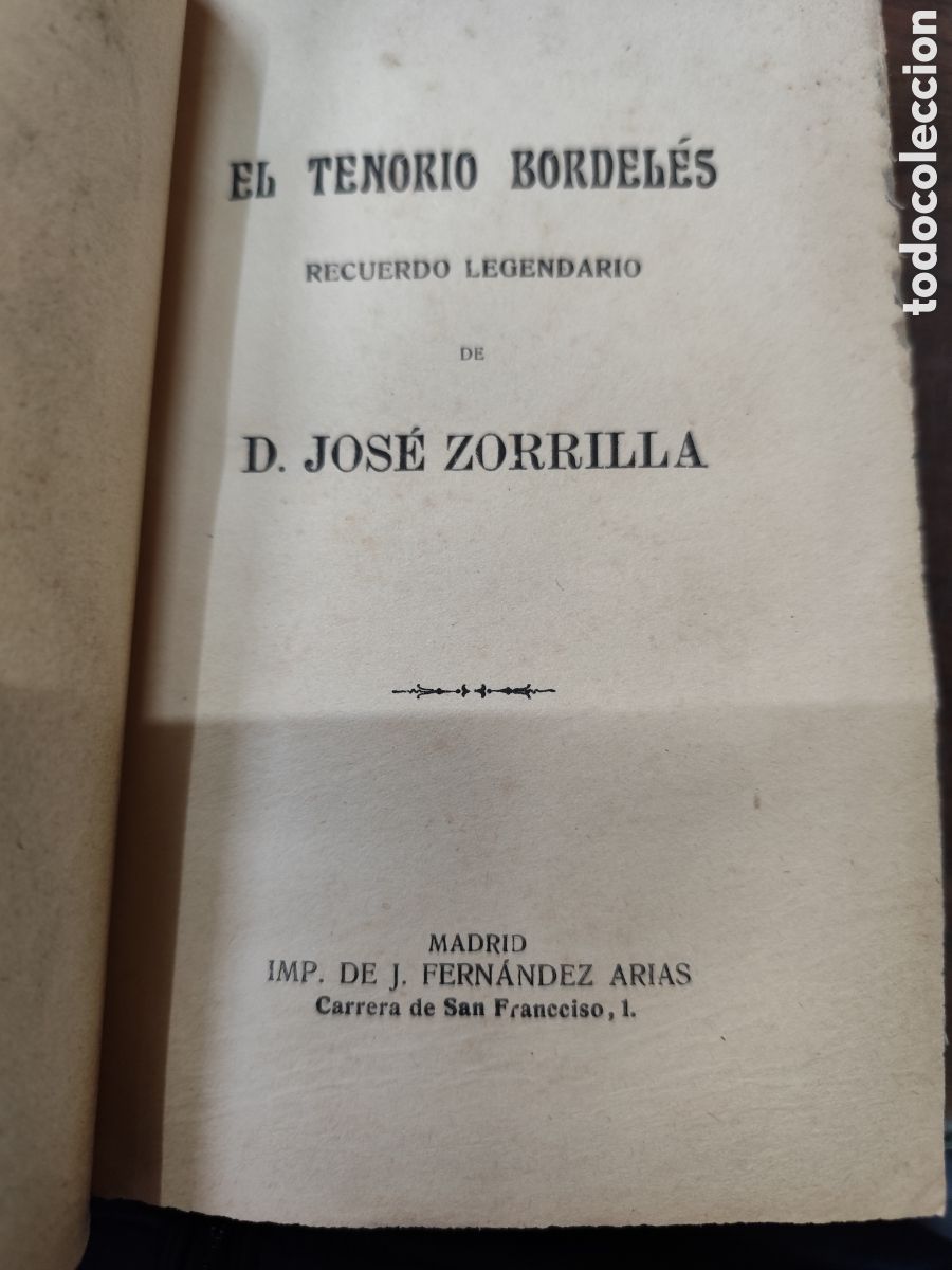 Libros: TENORIO BORDELES - ZORRILLA, Jos&eacute; - Foto 3