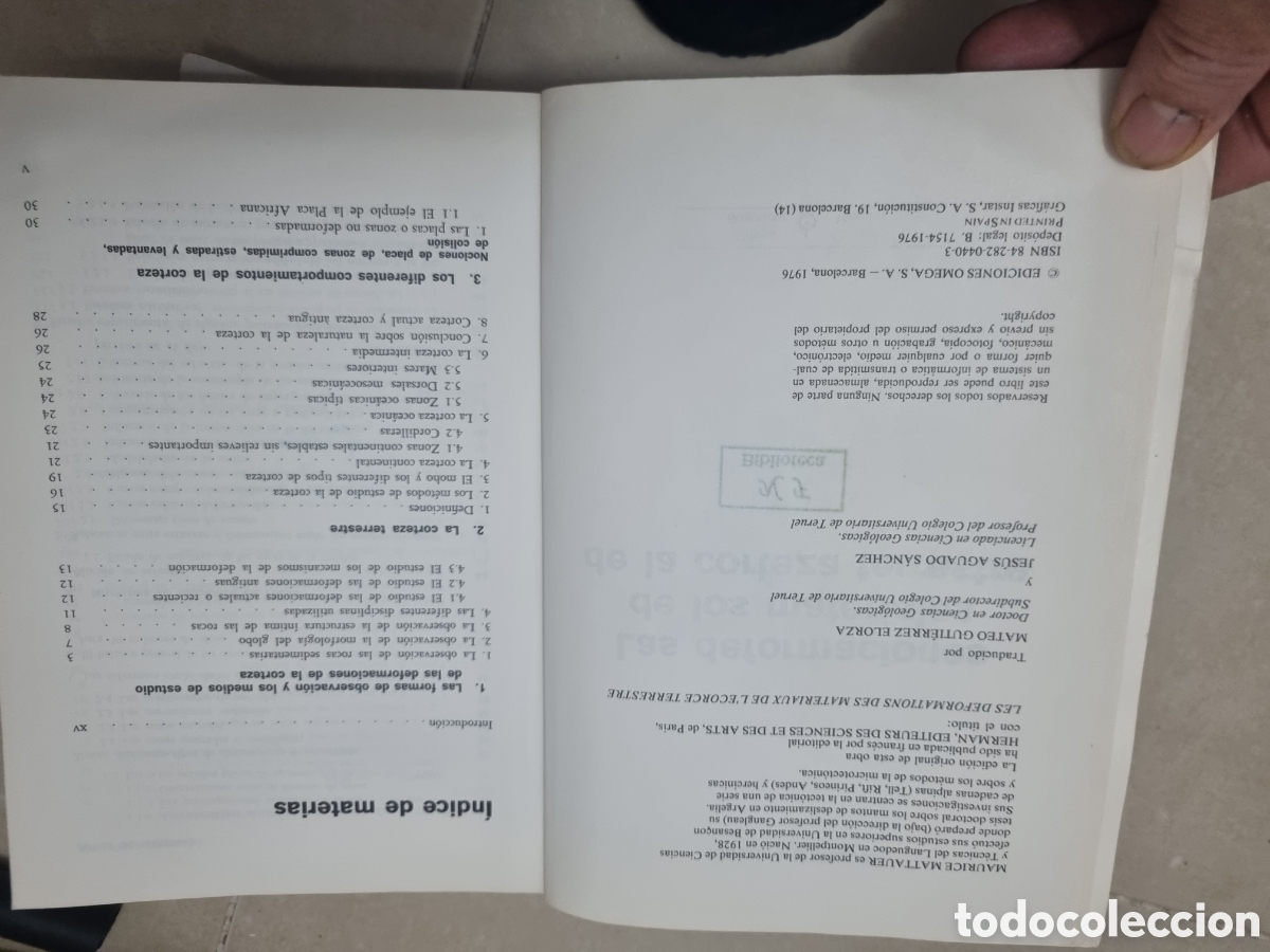 Libros: Las deformaciones de los materiales de la corteza terrestre M.Mattauer editorial Omega - Foto 4