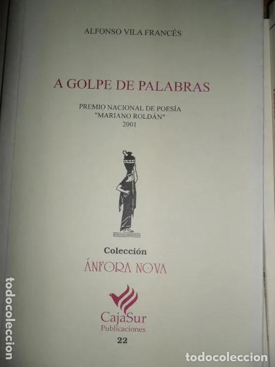 Libros: A golpe de palabras, ALfonso Vila Franc&eacute;s, ed. &Aacute;nfora Nova - ALfonso Vila Franc&eacute;s - Foto 1
