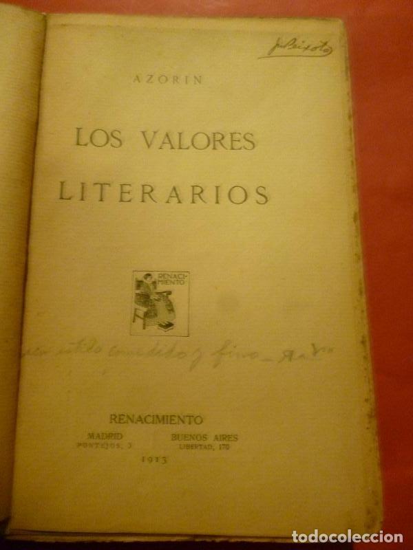 Libros: LOS VALORES LITERARIOS. - AZOR&Iacute;N. - Foto 2