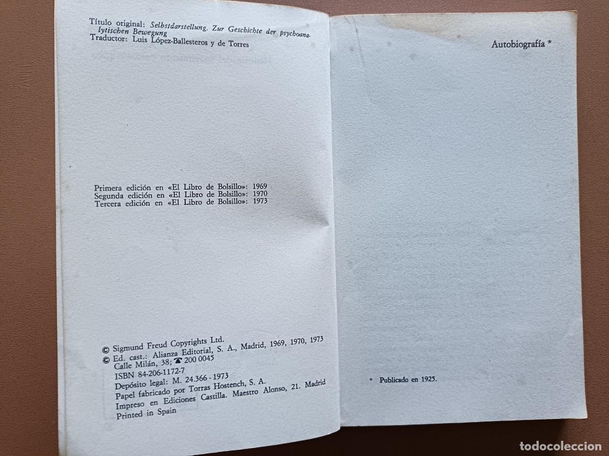 Libros: SIGMUND FREUD- AUTOBIOGRAF&Iacute;A - Foto 2