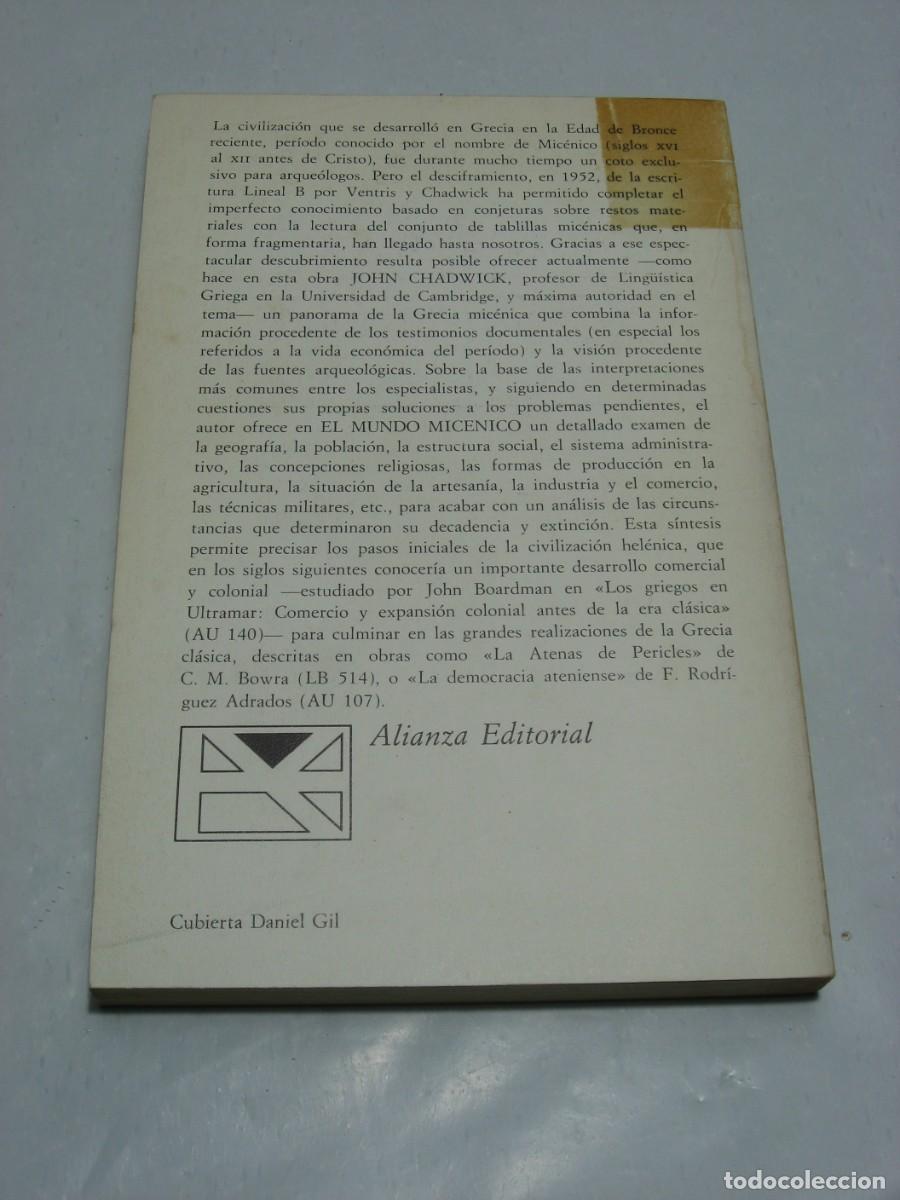 Libros: EL MUNDO MIC&Eacute;NICO - John Chadwick - Foto 2