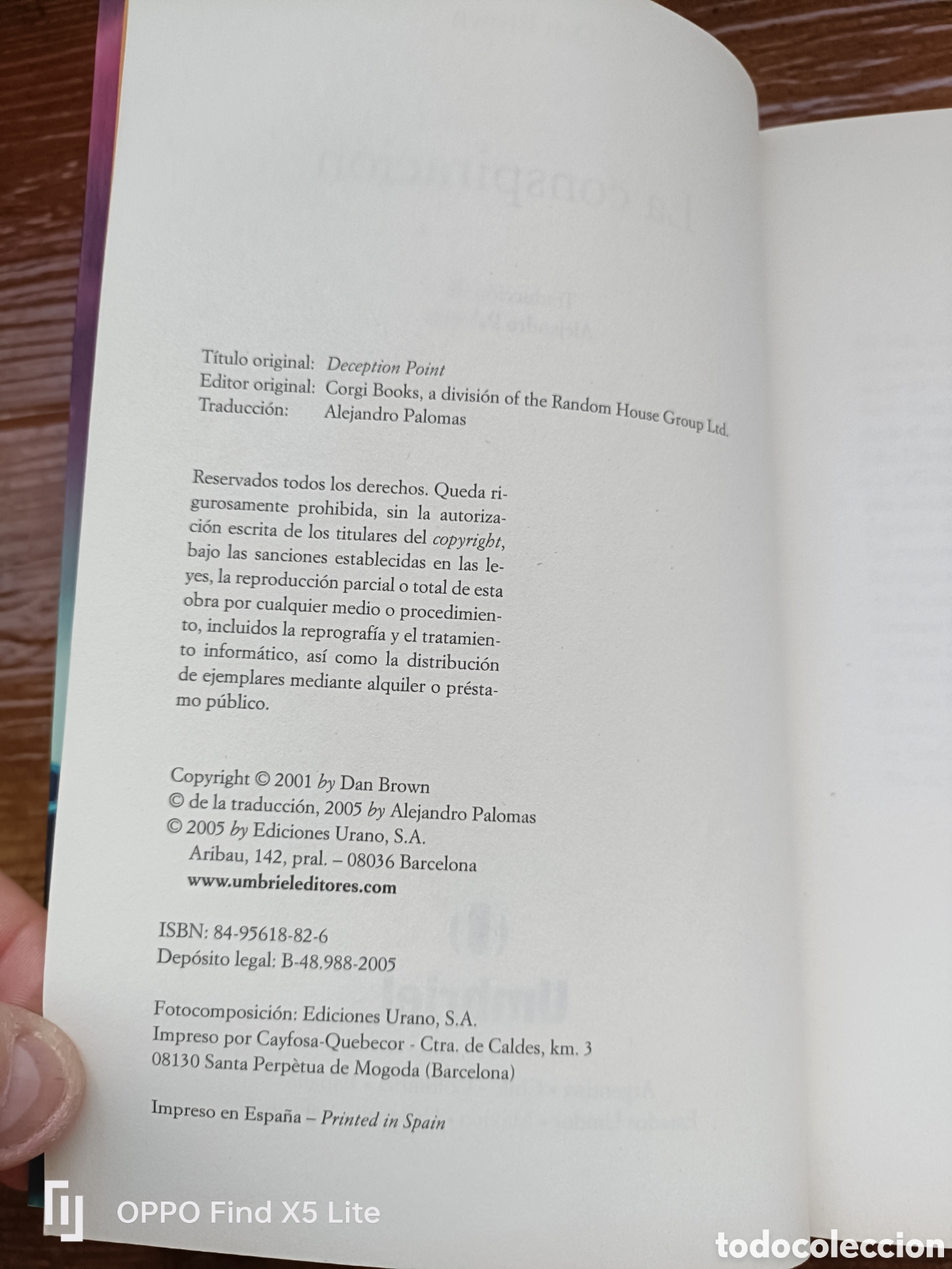 Libros: Libro La Conspiraci&oacute;n -Dan Brown- Editorial Urano -Umbriel Editores- - Foto 4