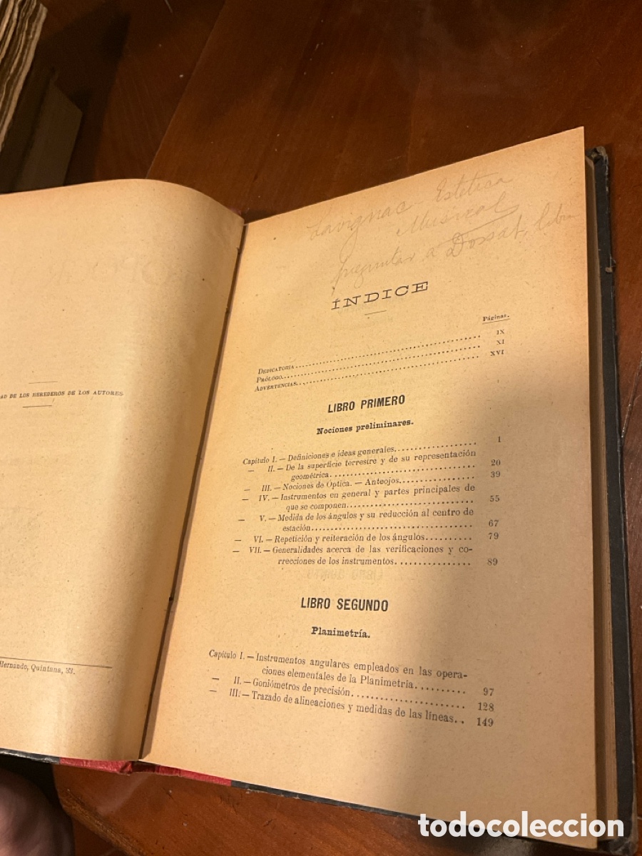 Libros: Curso elemental de topograf&iacute;a. D. Isidro Gil y soldevilla - Foto 3