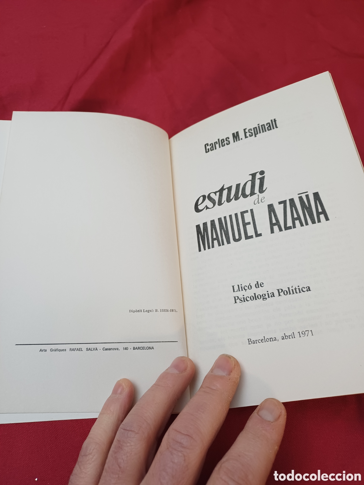 Libros: LIBRO, LIBRETO, ESTUDI DE MANUEL AZA&Ntilde;A, EN CATAL&Aacute;N, 1971 - Foto 3