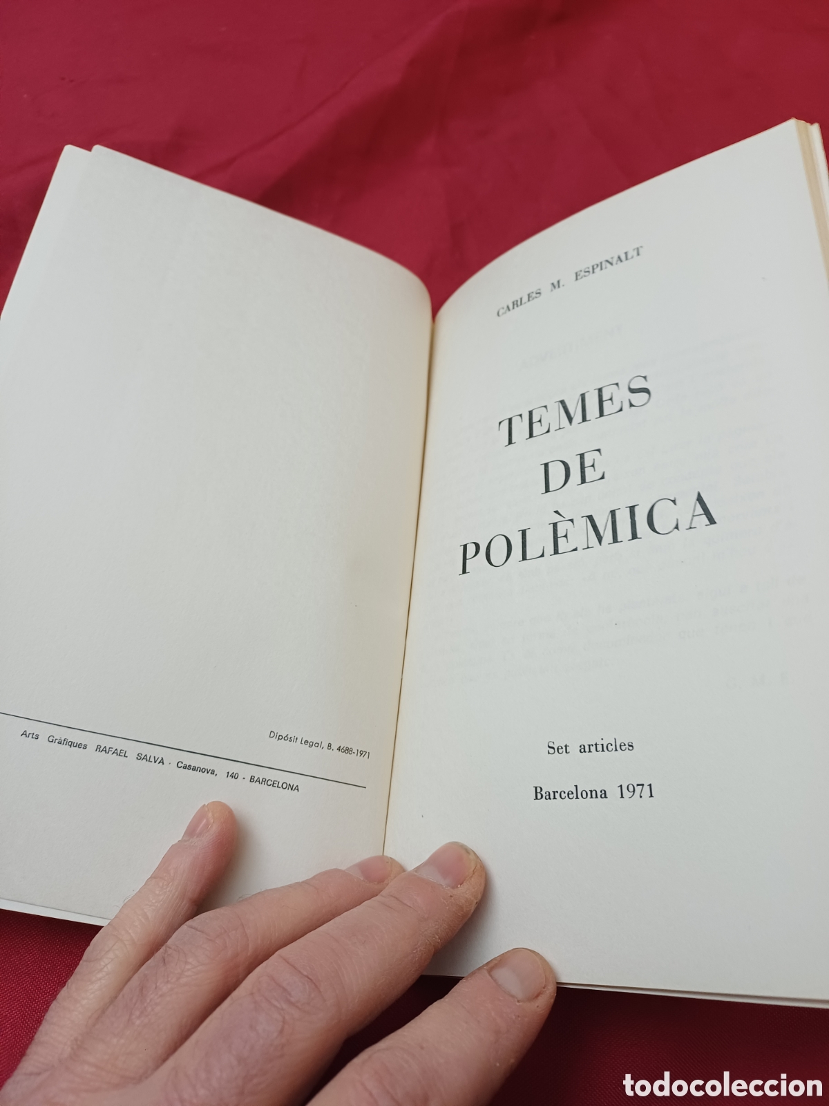Libros: LIBRO, LIBRETO, TEMES DE POMEMICA, EN CATAL&Aacute;N, 1971 - Foto 3