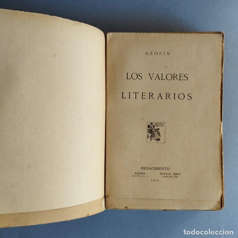 Libros: LOS VALORES LITERARIOS. - AZOR&Iacute;N. - Foto 2