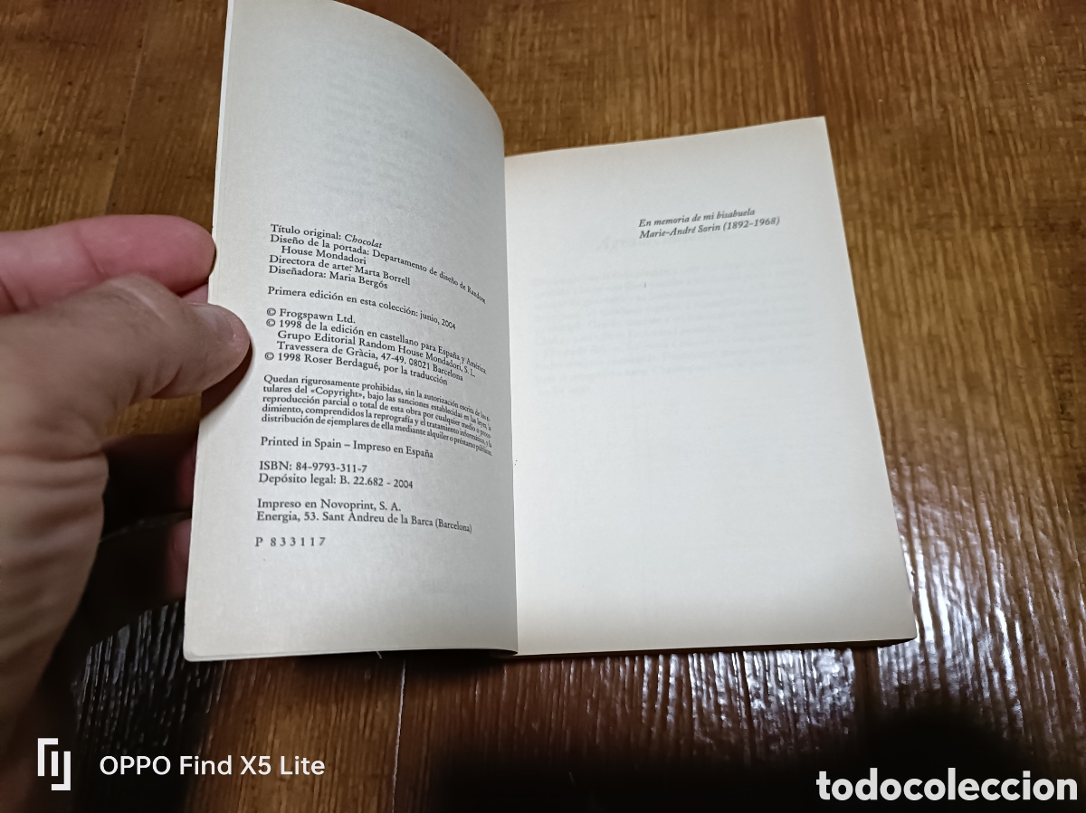 Libros: Libro Chocolat -Joanne Harris- Editorial DeBolsillo - Foto 4