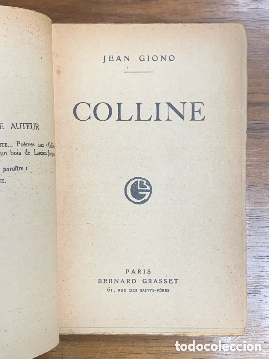 Libros: Colline, Jean Giono - BERNARD GRASSET 1929 - Foto 2