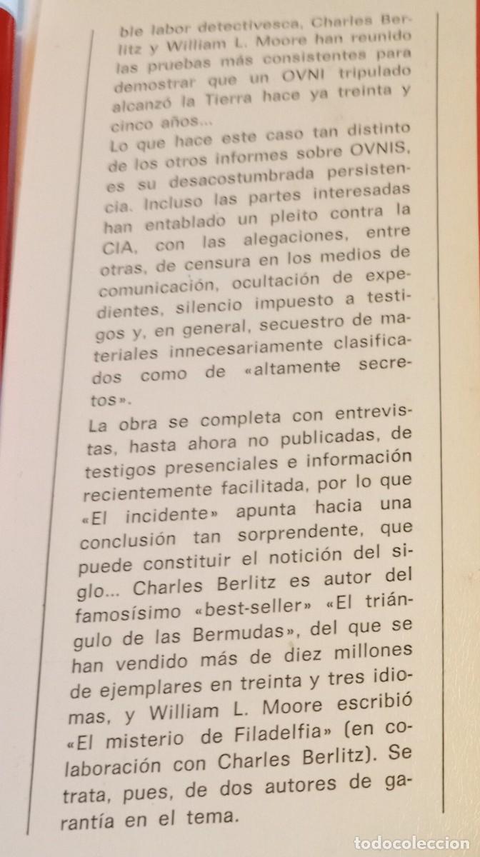 Libros: EL INCIDENTE, CHARLES BERLITZ, 1 EDICI&Oacute;N MAYO 1981 - Foto 4